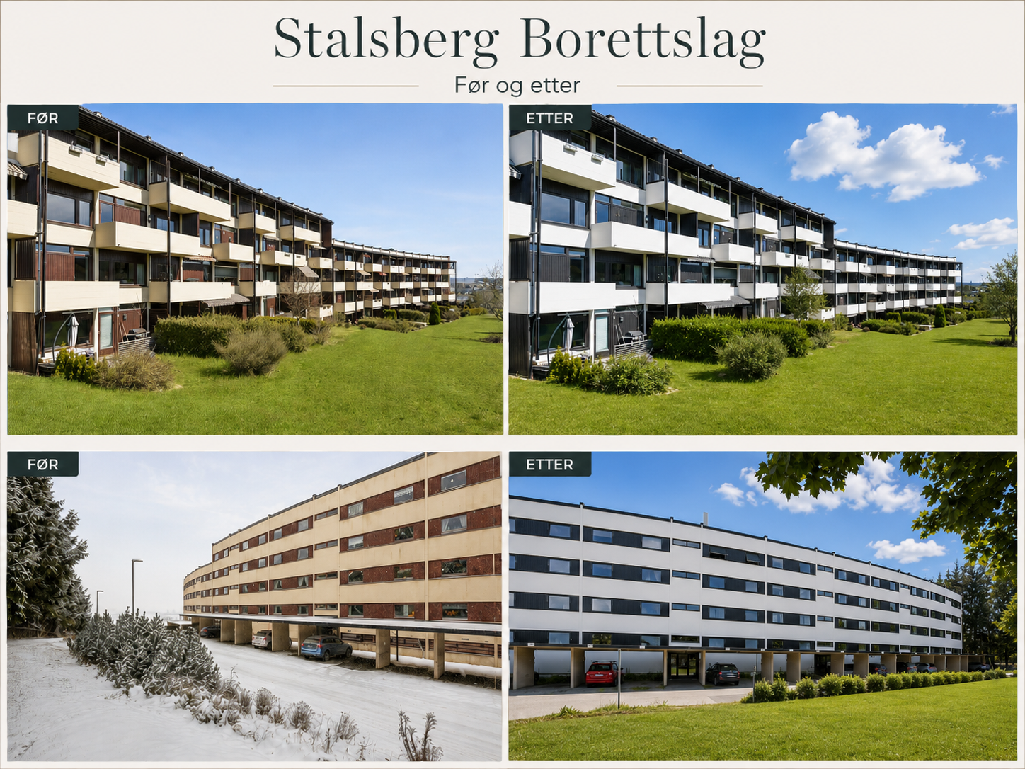 Stalsberg Borettslag før og etter rehabilitering